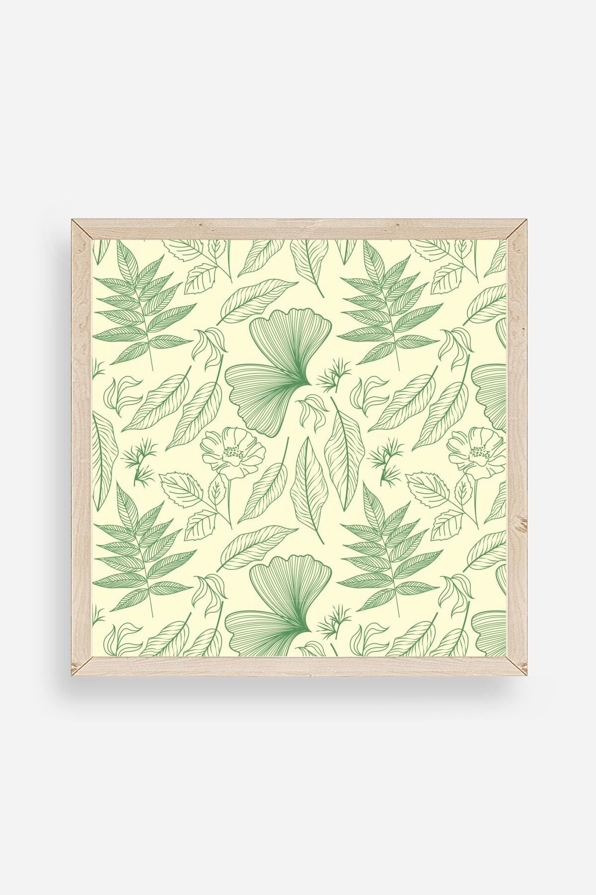 Yaprak Ahşap Çerçeveli Tablo 23 x 23