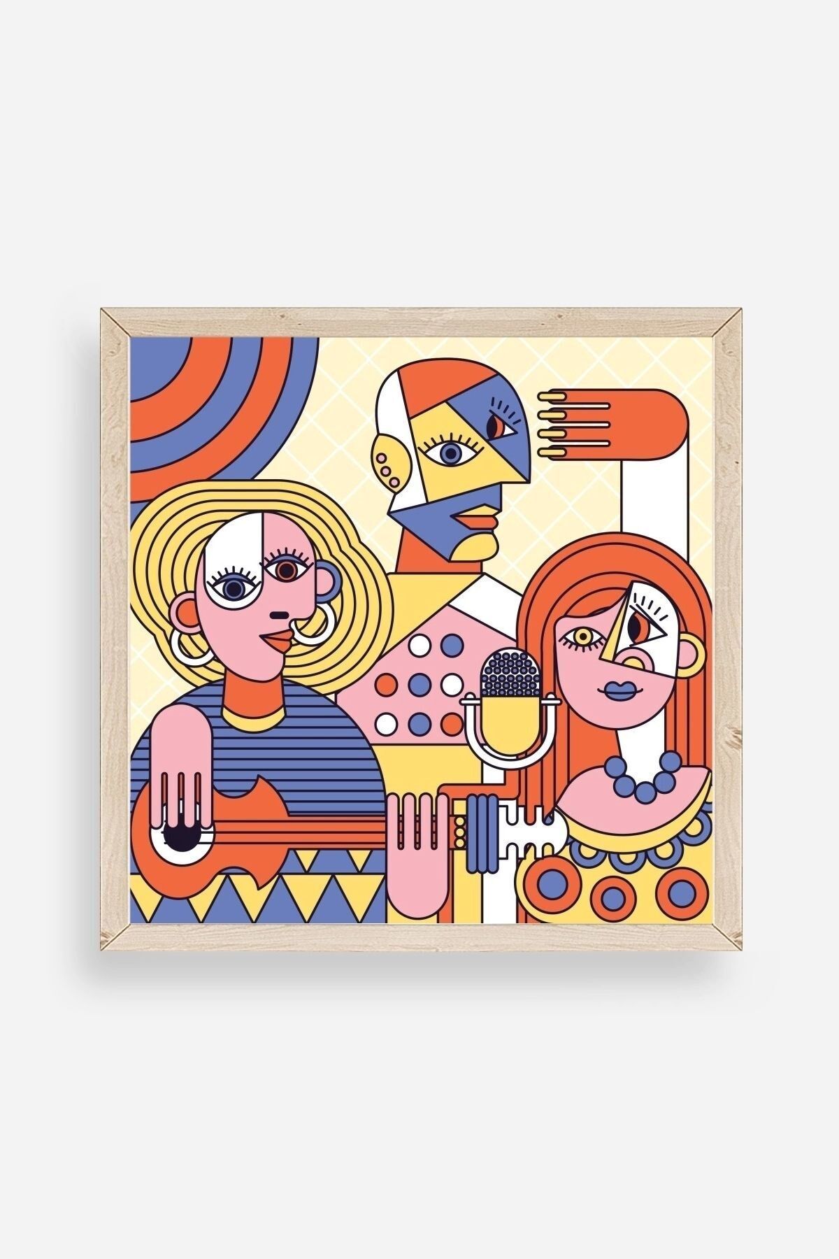 Modern Ahşap Çerçeveli Tablo 23 x 23