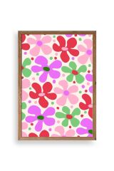 Çiçekler Ahşap Çerçeveli Tablo 50 x 70