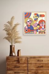 Modern Ahşap Çerçeveli Tablo 23 x 23