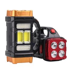 BUFFER® Solar ve USB Şarjlı LED + COB El Feneri | 1500 mAh Şarjlı Taşınabilir Çalışma Işığı–Su Geçirmez HB-2678