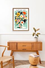 Çiçek Ahşap Çerçeveli Tablo 50 x 70