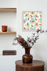 Yaprak Ahşap Çerçeveli Tablo 42 x 42