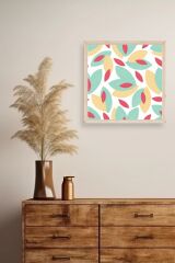 Yaprak Ahşap Çerçeveli Tablo 42 x 42