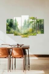 Manzara Doğa 5 Parçalı Mdf Tablo 60 x 100