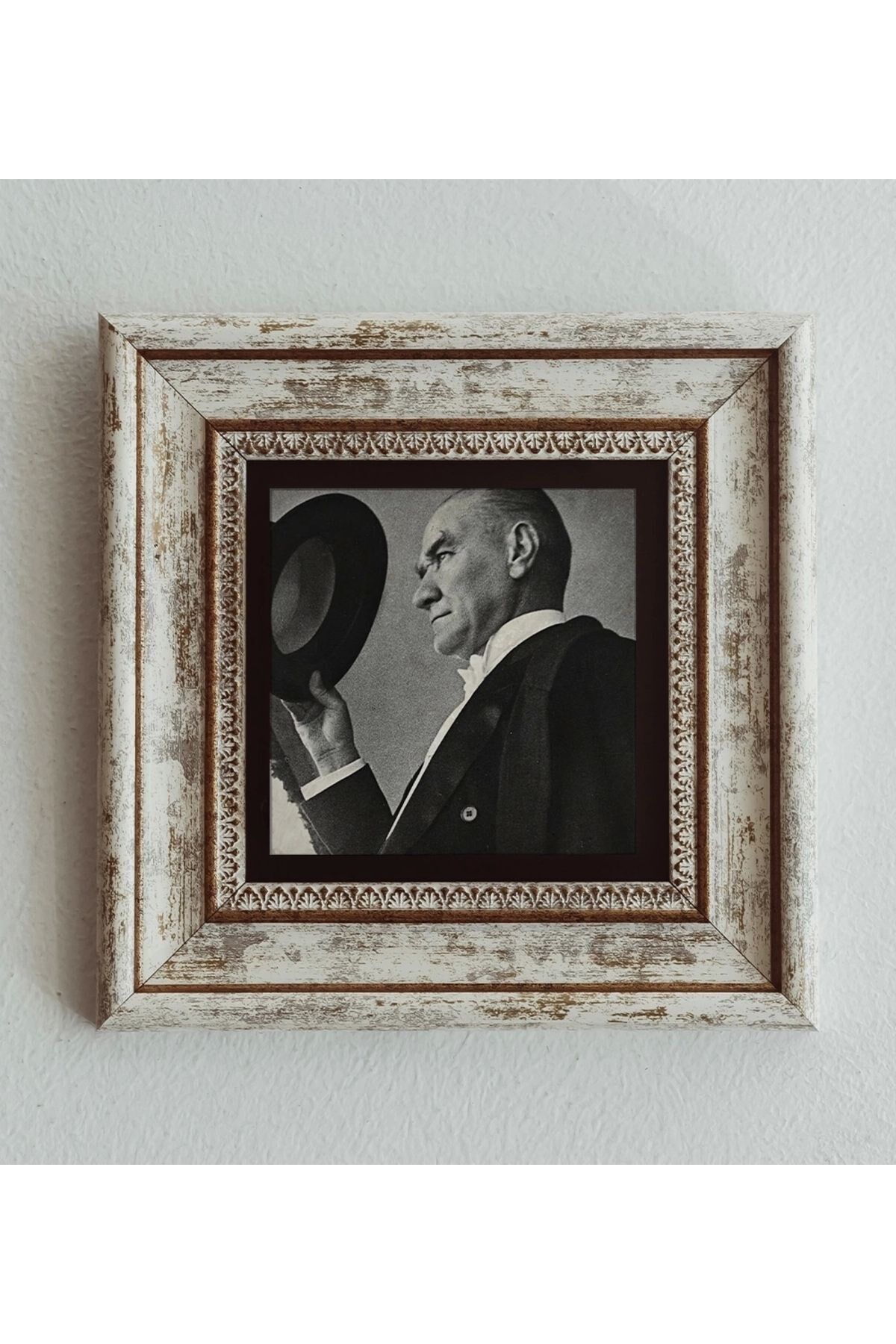 Atatürk Çerçeveli Taş Tablo , Çerçeveli Taş Duvar Dekoru 20 cm