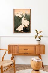 Kuğular Ahşap Çerçeveli Tablo 17 x 23