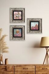 Van Gogh 3 lü Set Çerçeveli Taş Tablo 20 cm