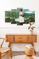 Kadın Manzarası 5 Parçalı Mdf Tablo 60 x 100