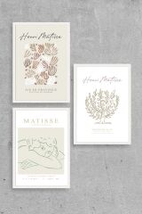 Matisse Üçlü Ahşap Çerçeveli Tablo 50 x 70