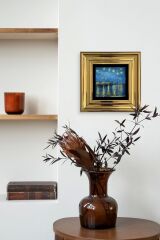 Yıldızlı Gece Çerçeveli Taş Tablo 20 cm