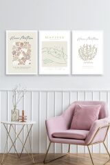 Matisse Üçlü Ahşap Çerçeveli Tablo 30 x 40