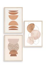 Modern Üçlü Ahşap Çerçeveli Tablo 23 x 30