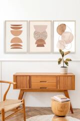 Modern Üçlü Ahşap Çerçeveli Tablo 23 x 30