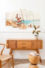 İnsan Manzarası 5 Parçalı Mdf Tablo 60 x 100