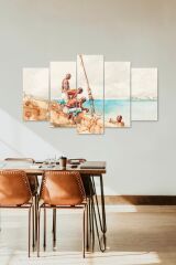 İnsan Manzarası 5 Parçalı Mdf Tablo 60 x 100