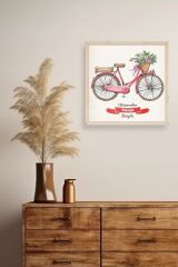 Bisiklet Ahşap Çerçeveli Tablo 50 x 50