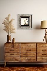 Daldaki Kuşlar Çerçeveli Taş Tablo 20 cm