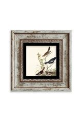 Daldaki Kuşlar Çerçeveli Taş Tablo 20 cm