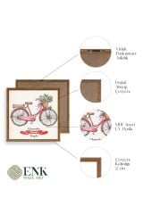 Bisiklet Ahşap Çerçeveli Tablo 23 x 23