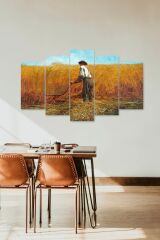 İnsan Manzarası 5 Parçalı Mdf Tablo 60 x 100