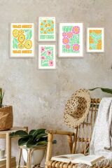 Flower Market 5'li Tablo 30 x 40