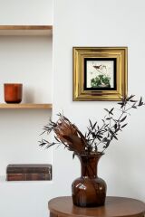 Kuşlar Çerçeveli Taş Tablo 20 cm