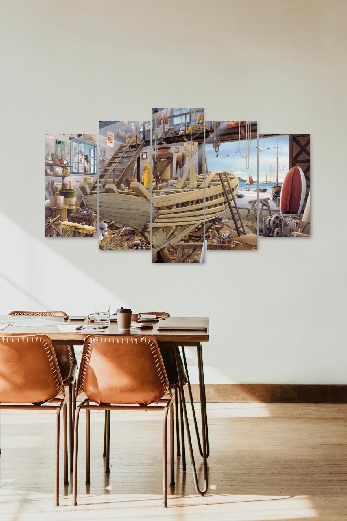 Küçür Bir Tersane 5 Parçalı Mdf Tablo 60 x 100