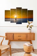 Deniz Manzarası 5 Parçalı Mdf Tablo 60 x 100