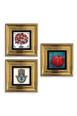 Mistik 3 lü Set Çerçeveli Taş Tablo 20 cm