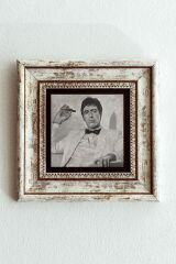 Al Pacino Çerçeveli Taş Tablo , Çerçeveli Taş Duvar Dekoru-enkcrcvtbl-00110 20 cm