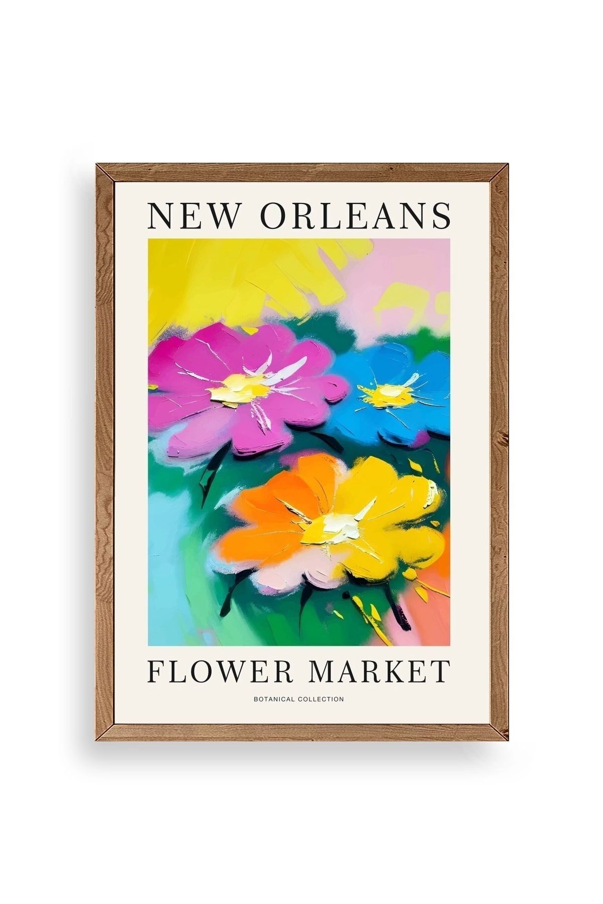 Çiçek Ahşap Çerçeveli Tablo 50 x 70