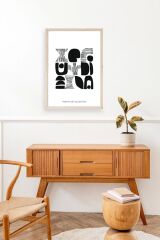 Soyut Ahşap Çerçeveli Tablo 50 x 70