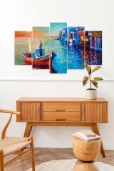 Deniz Manzarası 5 Parçalı Mdf Tablo 60 x 100