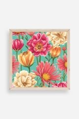 Çiçek Ahşap Çerçeveli Tablo 50 x 50
