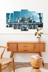 Camii Manzarası 5 Parçalı Mdf Tablo 60 x 100
