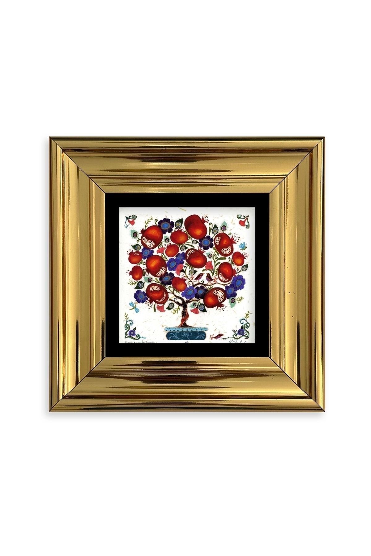 Bereket Ağacı Çerçeveli Taş Tablo 20 cm