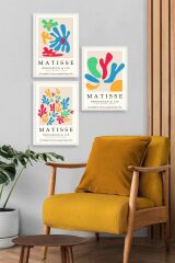 Matisse Üçlü Ahşap Çerçeveli Tablo 40 x 60