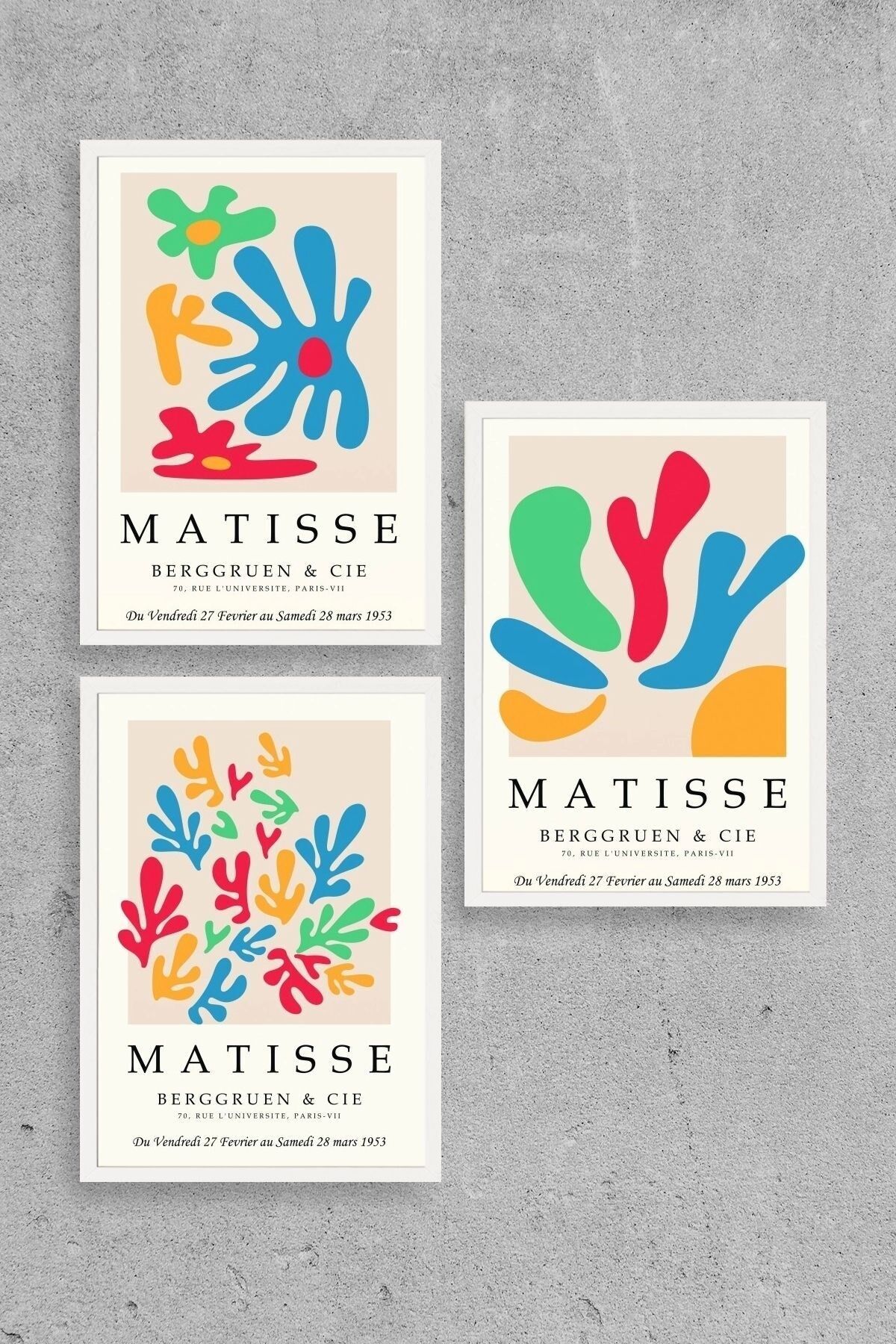 Matisse Üçlü Ahşap Çerçeveli Tablo 30 x 40