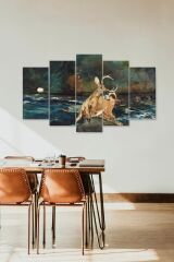 Deniz Manzarası 5 Parçalı Mdf Tablo 60 x 100