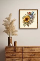 Ayçiçeği Ahşap Çerçeveli Tablo 50 x 50