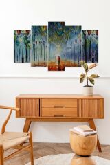 Bağ Bozumu Hüzün Sonbahar 5 Parçalı Mdf Tablo 60 x 100