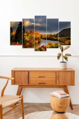 Deniz Manzarası 5 Parçalı Mdf Tablo 60 x 100