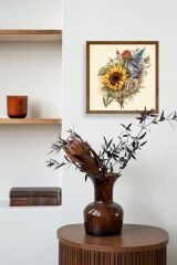 Ayçiçeği Ahşap Çerçeveli Tablo 42 x 42