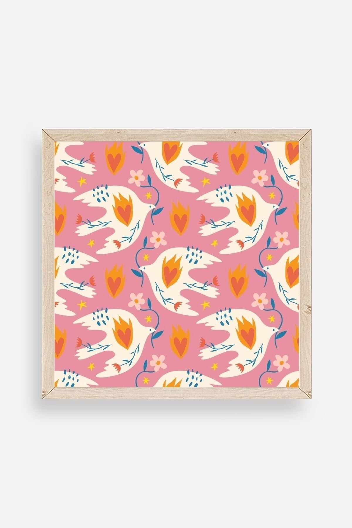 Kuş Ahşap Çerçeveli Tablo 23 x 23