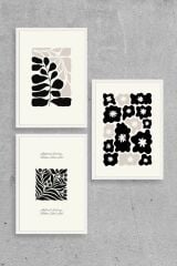 Modern Üçlü Ahşap Çerçeveli Tablo 30 x 40