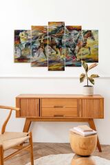 Atlar ve Arabacı 5 Parçalı Mdf Tablo 60 x 100