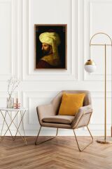 Fatih Sultan Mehmet Ahşap Çerçeveli Tablo 17 x 23