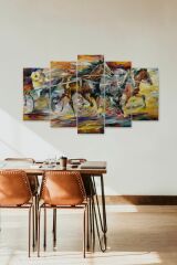 Atlar ve Arabacı 5 Parçalı Mdf Tablo 60 x 100