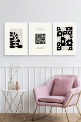 Modern Üçlü Ahşap Çerçeveli Tablo 50 x 70